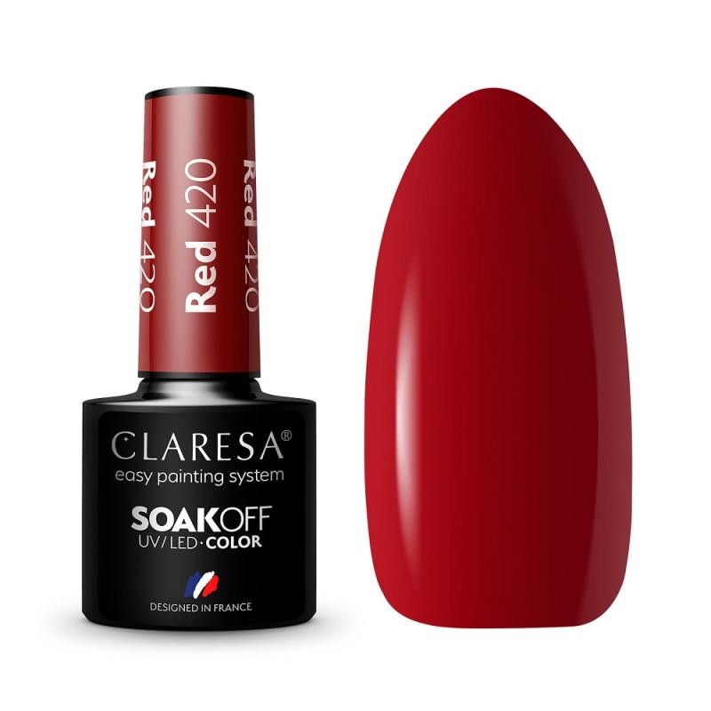Claresa smalto ibrido soak off uv/led rosso 420 5g