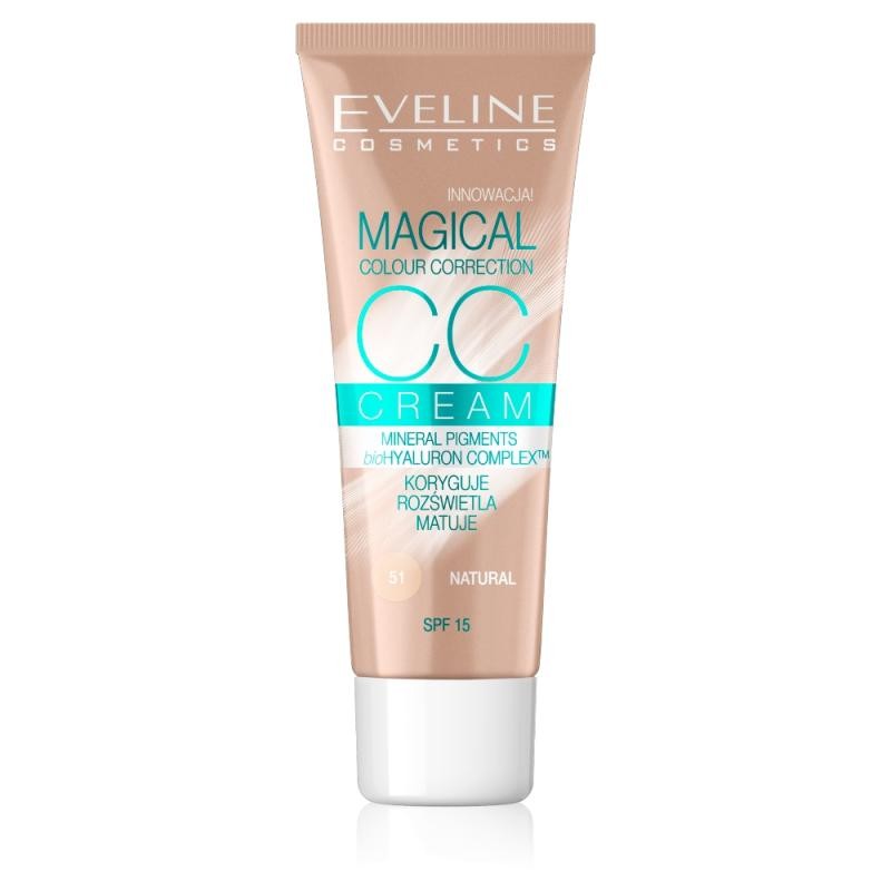 Eveline fondotinta multifunzione cc cream magical colour correction spf15 51 natural 30 ml
