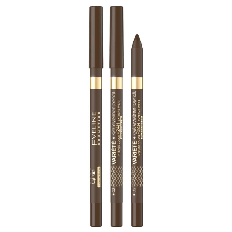 Eveline matita occhi impermeabile variete gel 02 marrone 9g