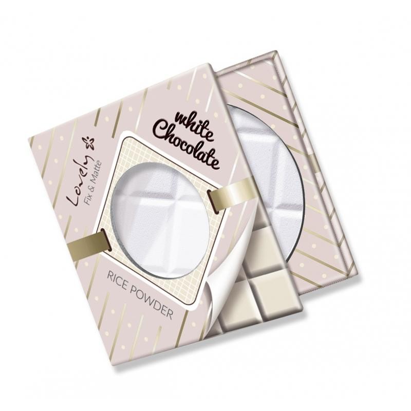 Lovely polvere di riso al cioccolato bianco, cipria trasparente per il viso, 9 g