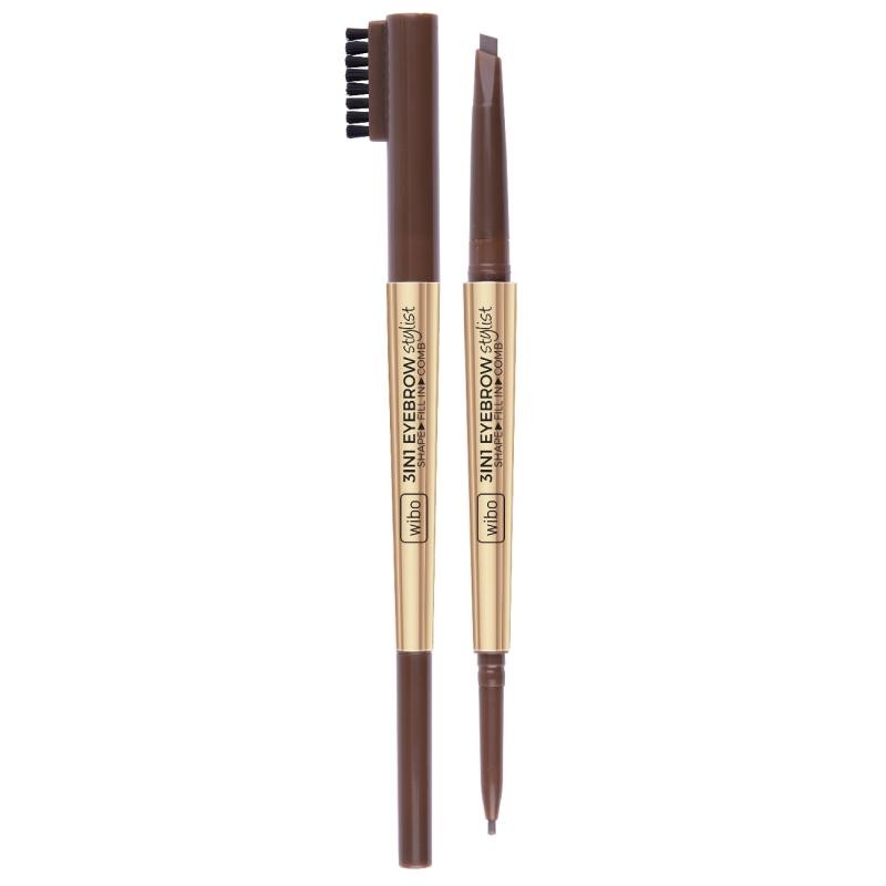 Wibo matita per sopracciglia 3 in 1 eyebrow stylist con pettine 1 marrone chiaro