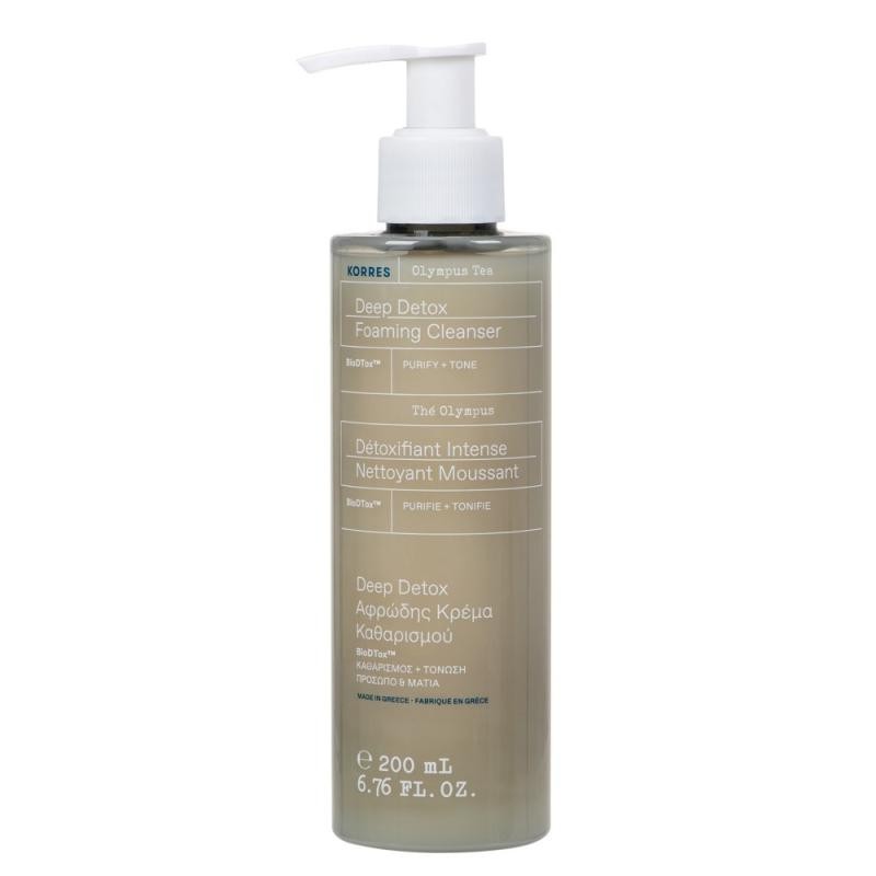 Korres olympus tea detox schiuma detergente per il viso 200ml