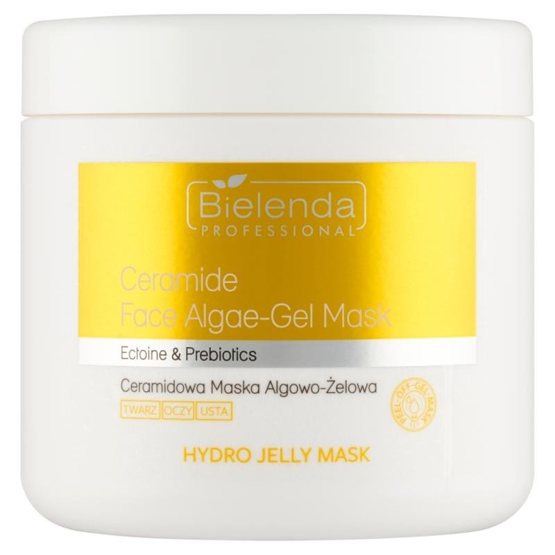 Bielenda professional maschera antirughe in gel d'alga hydro jelly mask con ceramidi e probiotici 190 g