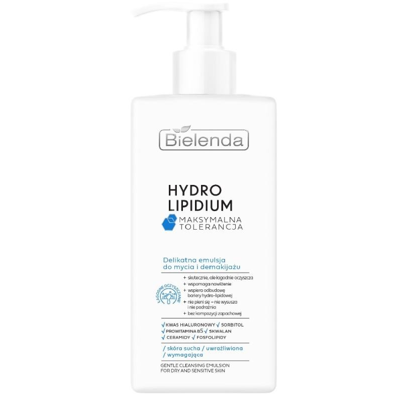 Bielenda hydro lipidium maximum tolerance emulsione delicata per lavaggio e struccaggio 300ml
