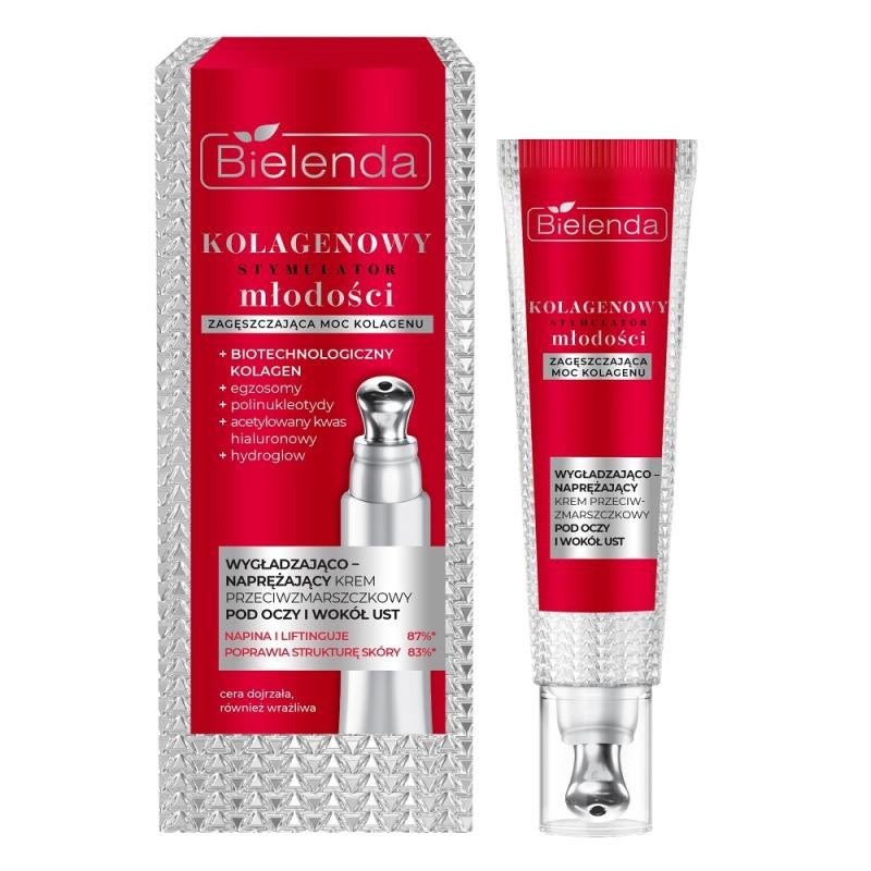 Bielenda crema antirughe collagen youth stimulator per contorno occhi e bocca 15 ml