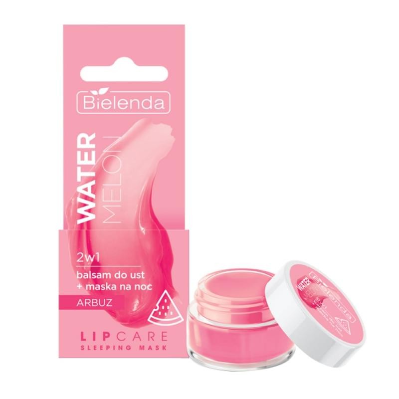 Bielenda lip care sleeping mask 2 in 1 balsamo labbra + maschera da notte anguria 10 g