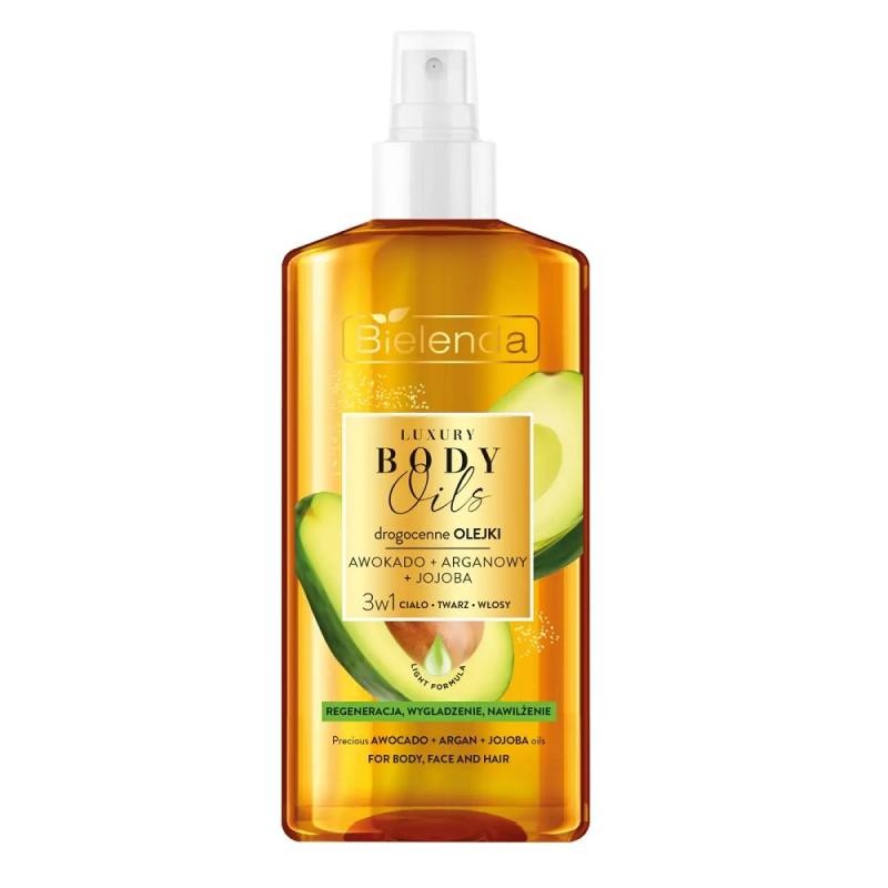 Bielenda oli per il corpo di lusso 3 in 1 olio di avocado + olio di argan + olio di jojoba 150ml