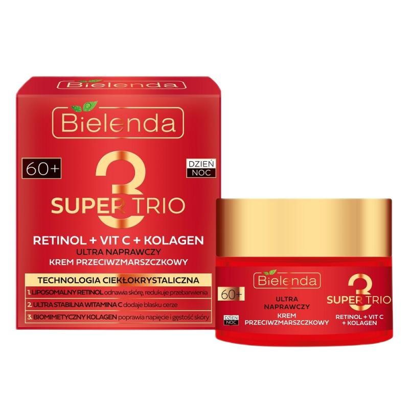 Bielenda super trio 60+ crema antirughe ultra riparatrice giorno e notte 50 ml