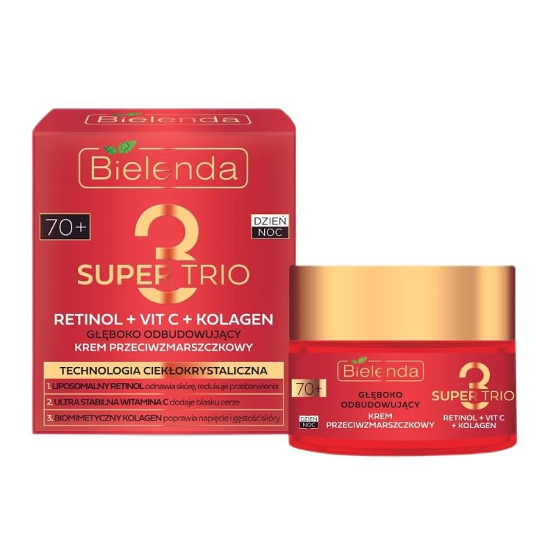 Bielenda super trio 70+ crema antirughe profondamente ricostruttiva giorno e notte 50 ml