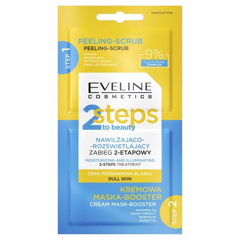 Eveline trattamento idratante e illuminante 2 steps to beauty 2x4ml