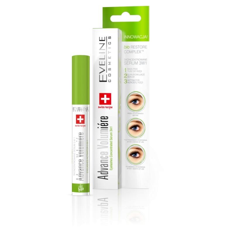 Eveline siero per ciglia advance volumiere 3 in 1 10 ml