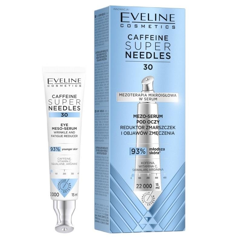 Eveline caffeine super needles 30 meso-siero antirughe e antiaffaticamento sotto gli occhi 15 ml