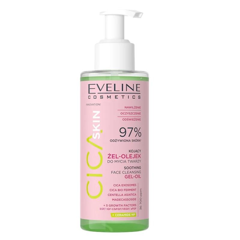 Eveline cica skin gel-olio detergente viso lenitivo 145 ml