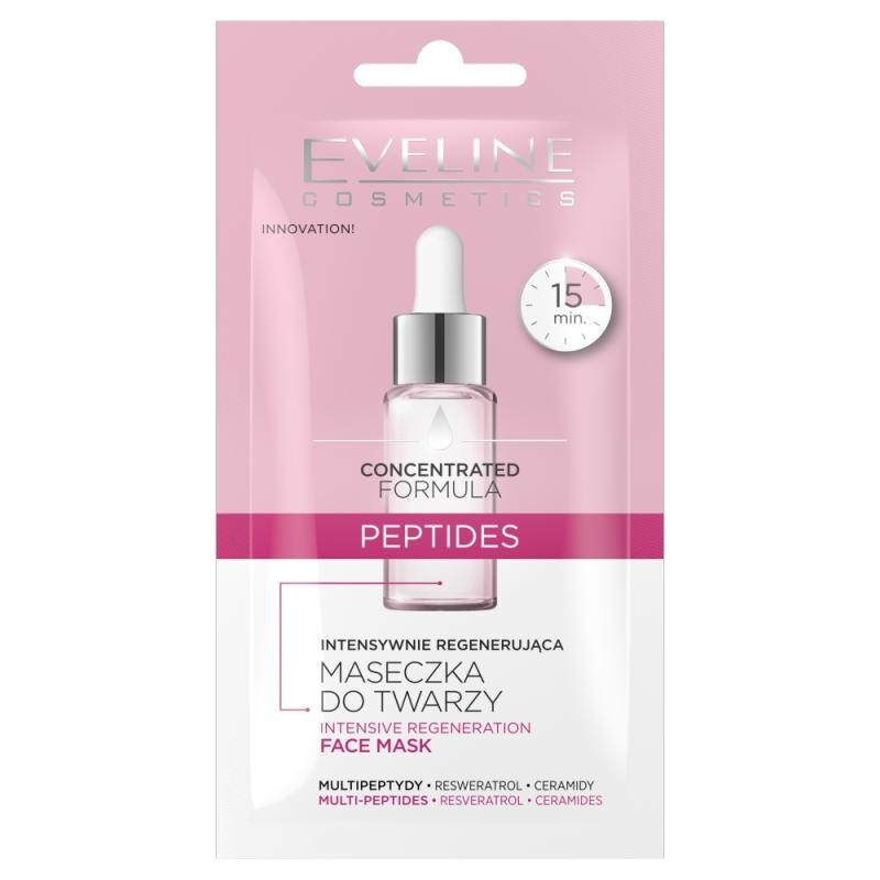 Eveline maschera viso con formula concentrata ai peptidi 8 ml