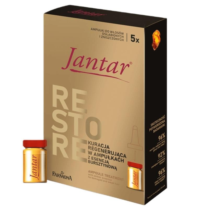 Farmona trattamento in fiale jantar con essenza d'ambra per capelli molto danneggiati e indeboliti 5x5ml