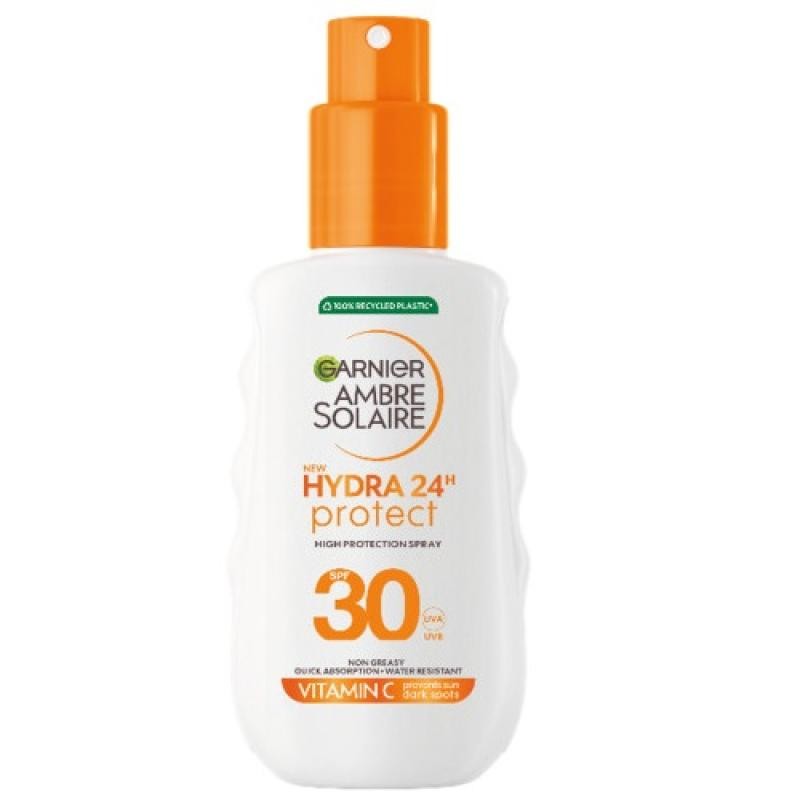 Garnier ambre solaire hydra 24 protect spf30 suncream spray, protezione solare 150 ml