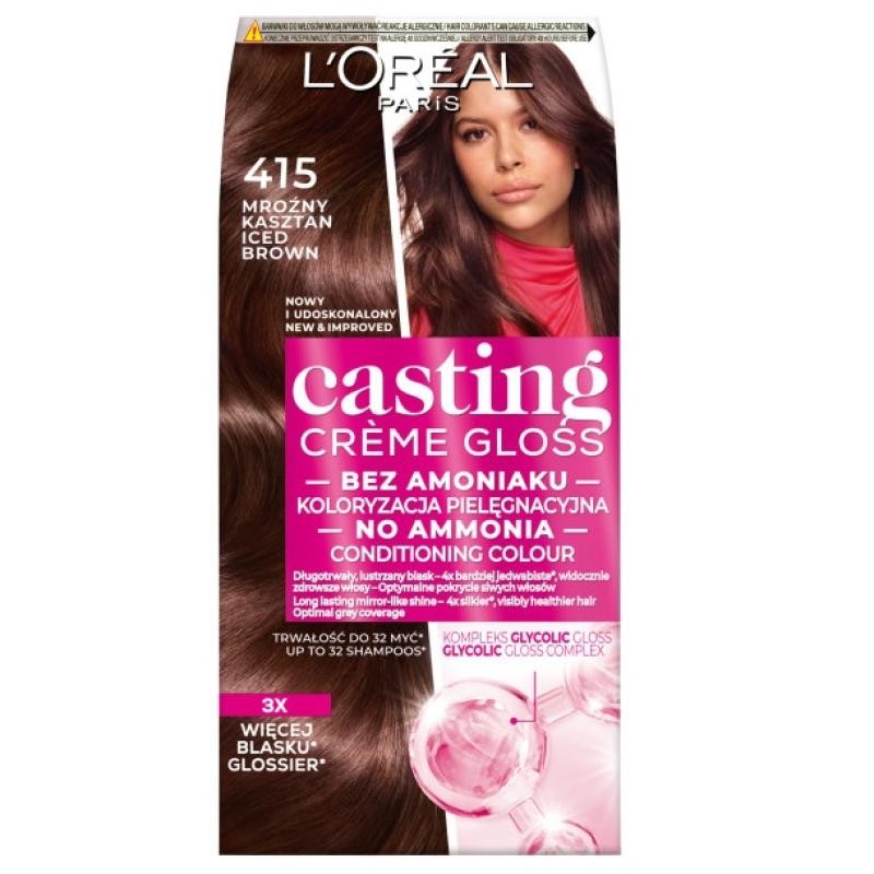L'oreal tinta per capelli casting creme gloss 415 castano brillante