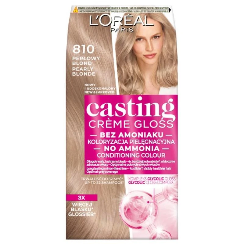 L'oreal tinta per capelli casting creme gloss 810 biondo perla