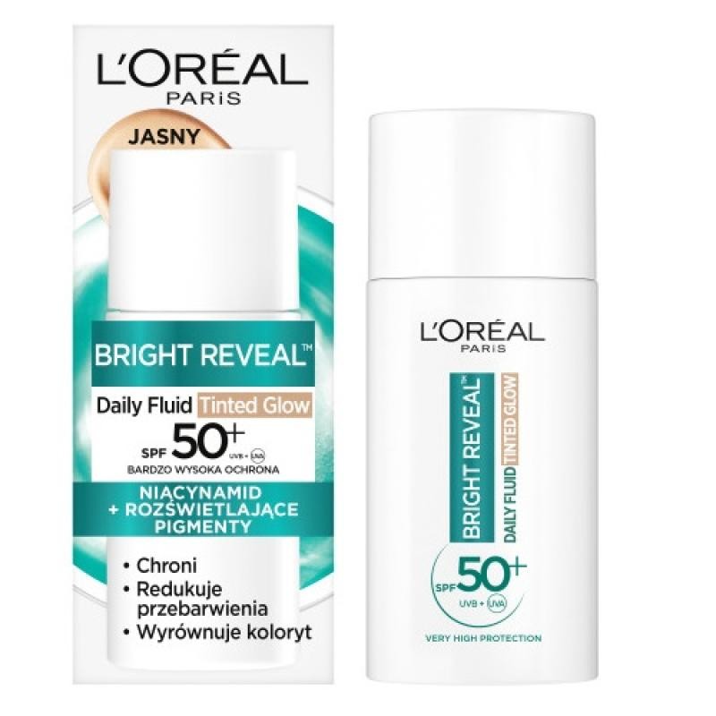 L'oreal fluido quotidiano spf 50+ tinted glow fluido colorato ultra-leggero light 50ml