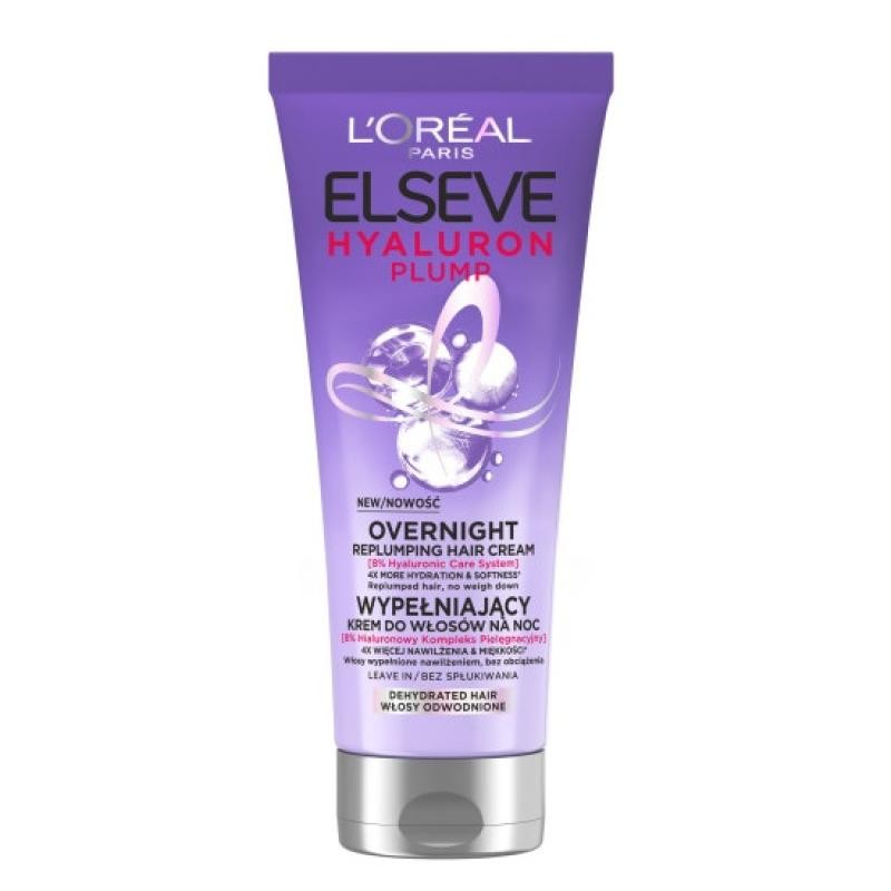 L'oreal eleseve hyaluron plump crema notte rimpolpante per capelli senza risciacquo 200ml