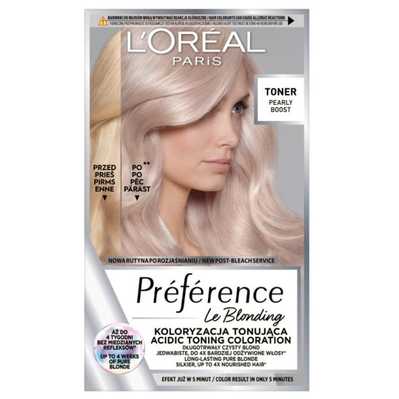 L'oreal preference le blonding tonalizzante per capelli pearly boost