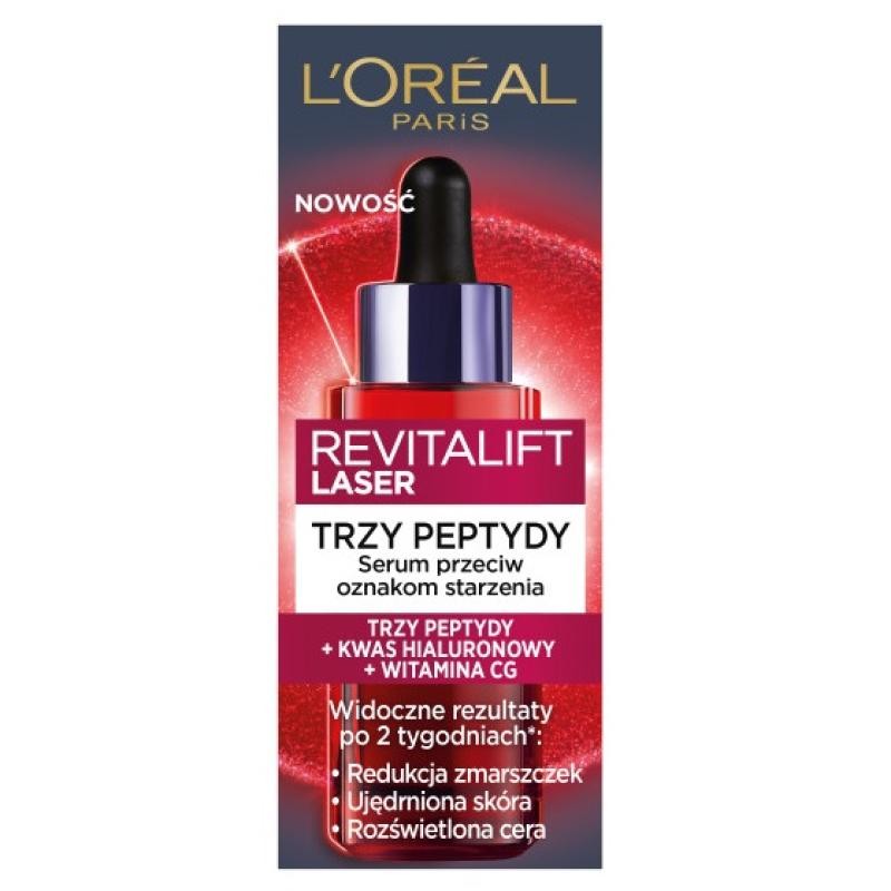 L'oreal siero anti-età revitalift laser tri-peptides tre peptidi + acido ialuronico + vitamina cg 30 ml