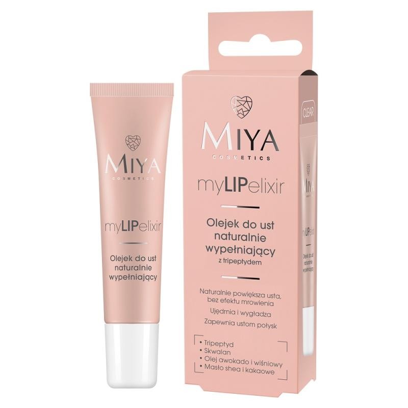 Miya olio labbra mylipelixir naturalmente rimpolpante, trasparente, 10 g
