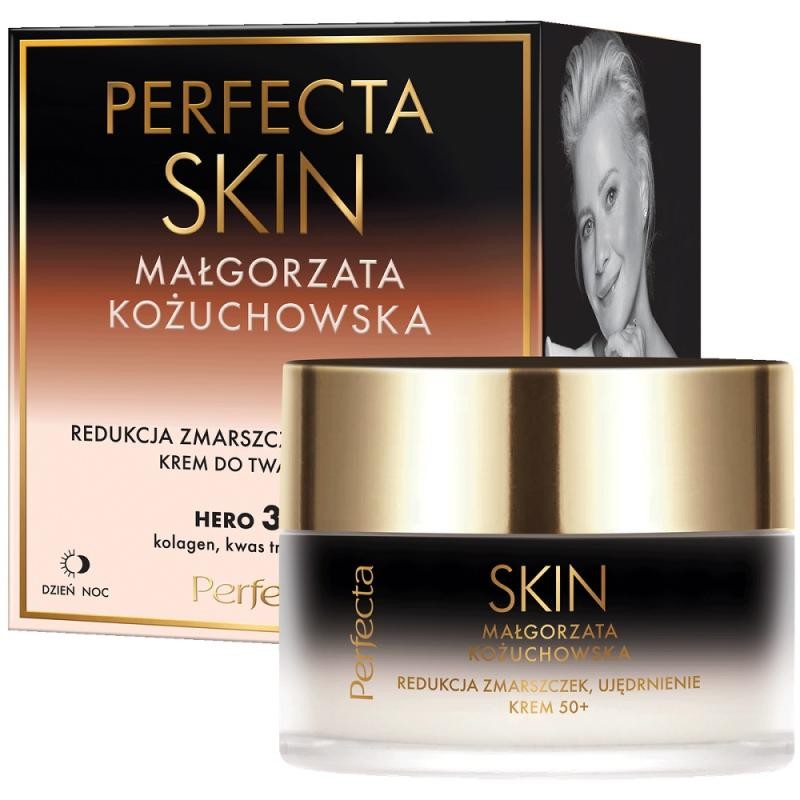 Perfecta crema rassodante e antirughe skin małgorzata kożuchowska 50+ con peptidi, collagene, eritritolo e prebiotici 50 ml
