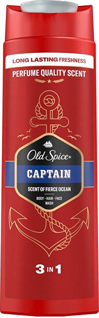 Old Spice Docciaschiuma 3 in 1 Captain Shower Gel + Shampoo - Volume: 400ml uomo