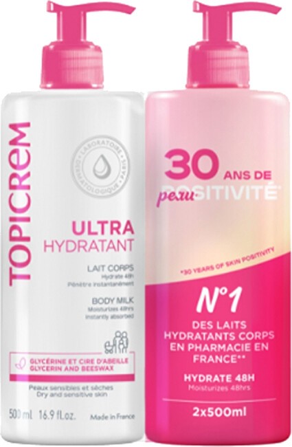 Topicrem Set di lozioni corpo idratanti Ultra Hydratant 2 x 500ml unisex