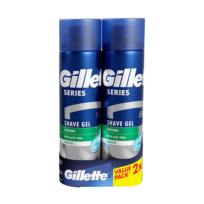 Gillette Set regalo di gel da barba per pelli sensibili 2 x 200ml uomo