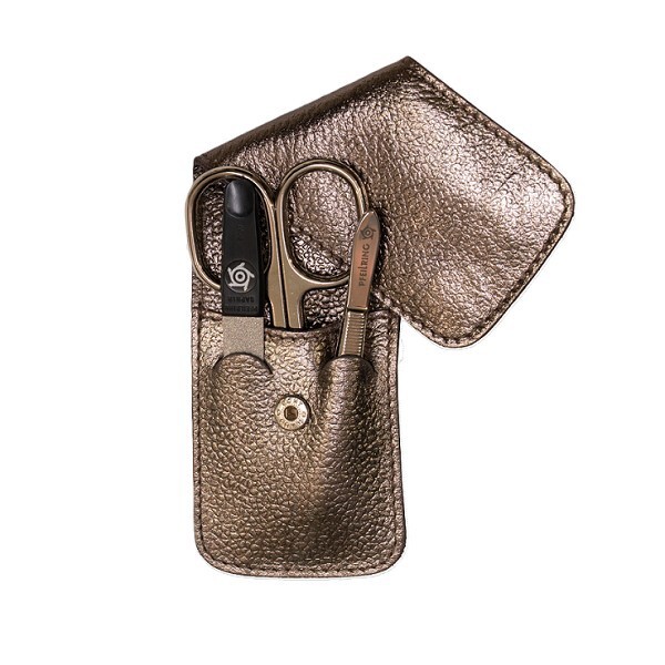 Pfeilring Solingen Set da viaggio per manicure 3 pezzi bronzo metallizzato donna