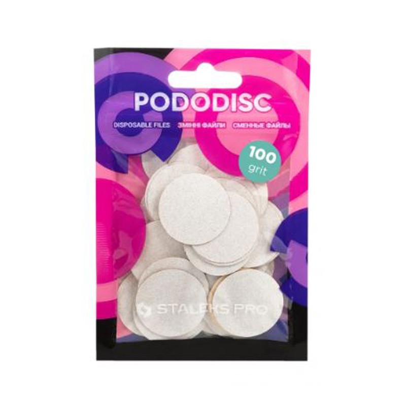 Stalepz For L grit 100 White Refill Pads for Pedicure Disc - Replacement sandpaper for pedicure disc 50 pcs donna