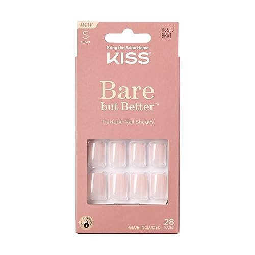 Kiss My Face BareButBetter Nails Nudies Gelov nehty 28 ks donna