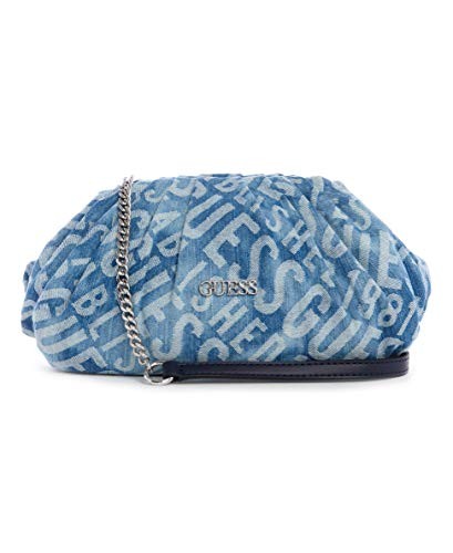 Guess Central City Polyester Bag Clutch Denim Blue 37 x 20 x11 cm donna