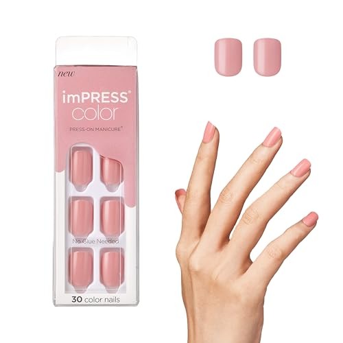 Kiss My Face imPRESS Color Pretty Pink Nails Unghie autoadesive 30 pz Donna