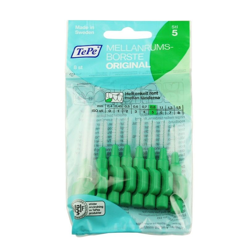 TePe Interdental Brush Normal 08 mm green 8 pcs interdental toothbrushes donna
