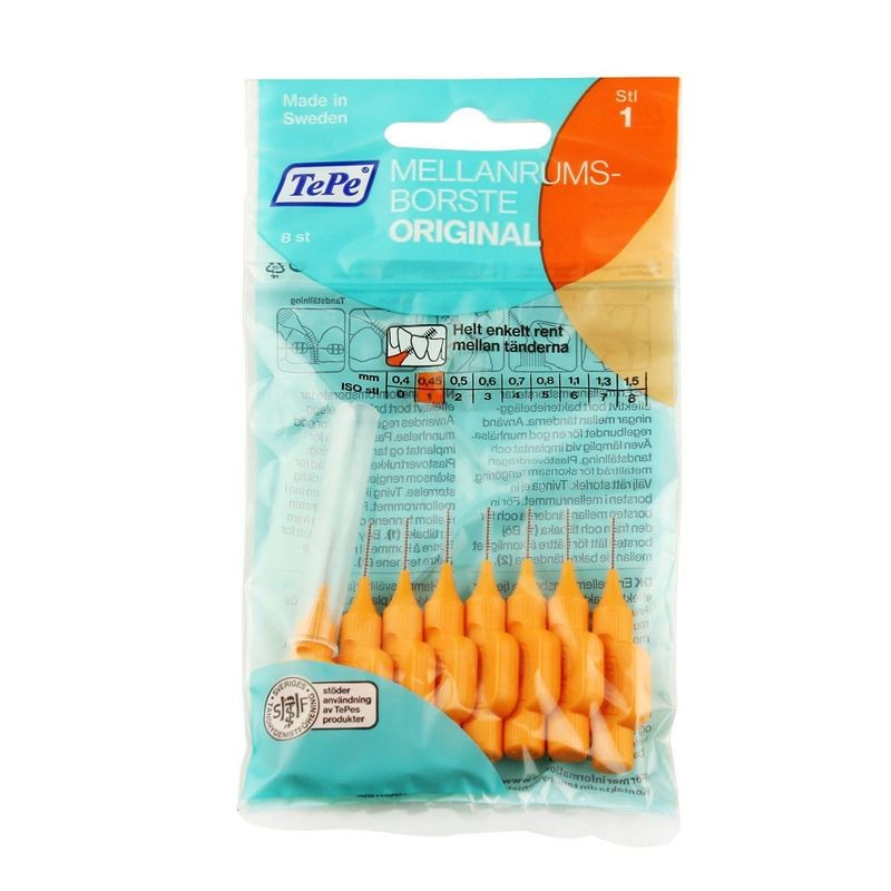 TePe Interdental Brush Normal 045 mm orange 8 pcs interdental toothbrushes donna