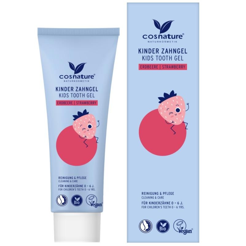 Cosnature dentifricio per bambini senza fluoro per bambini da 0 a 6 anni fragola 75 ml
