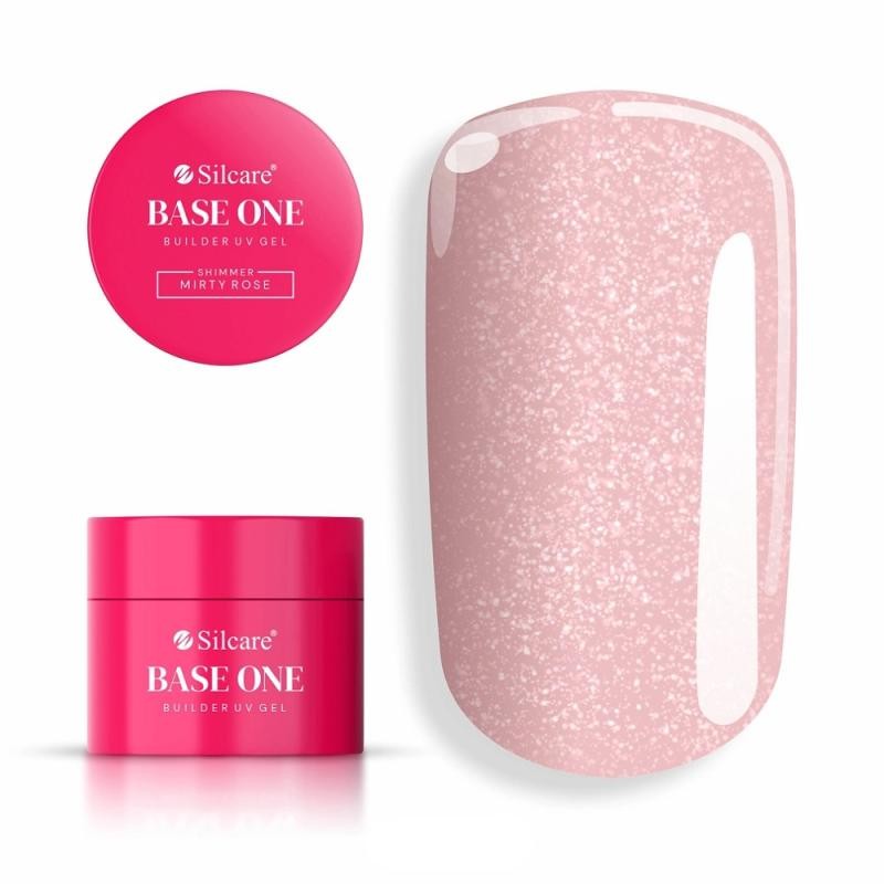 Silcare gel per unghie uv base one shimmer misty rose 50 g