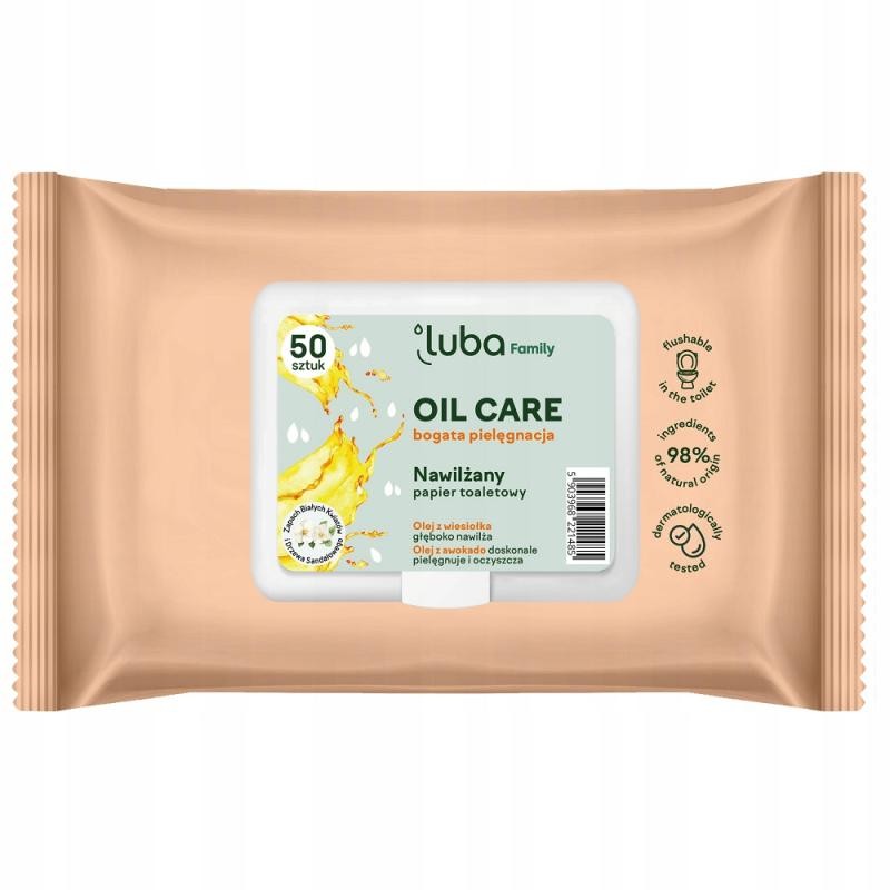 Luba carta igienica inumidita family oil care 50 pezzi