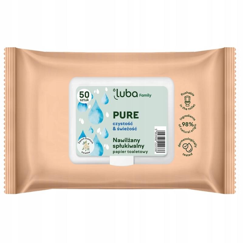 Luba carta igienica inumidita family pure 50 pezzi