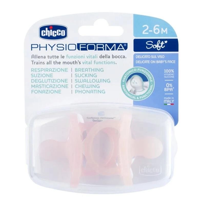 Chicco ciucciuccio physio forma rosa tenue 2-6 mesi 2 pezzi
