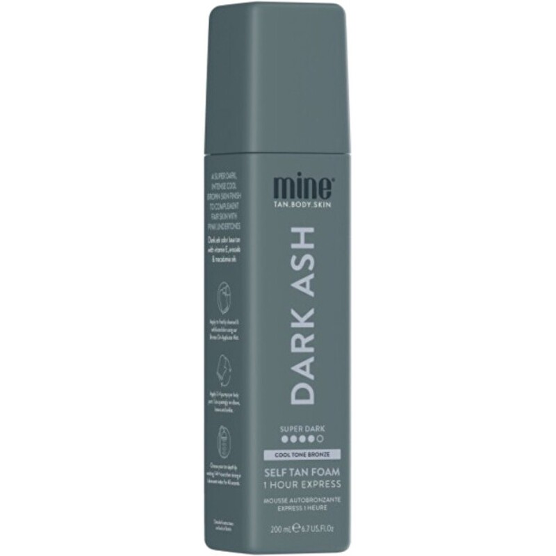 Minetan Dark Ash Self-Tan Foam - Self-tanning foam for a dark brown shade donna 200ml