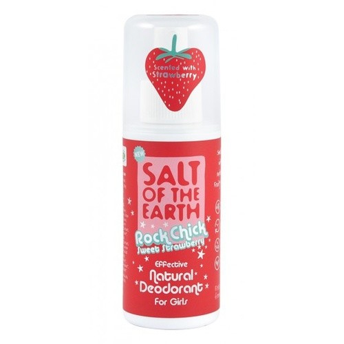 SaltOfTheEarth Natural Deodorant Spray Rock Chick Sweet Strawberry Natura l Deodorant 100 ml unisex 100ml