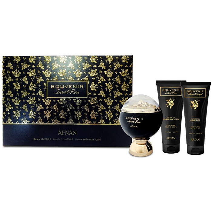 Afnan Souvenir Desert Rose Drkov sada eau de parfum 100 ml sprchov gel 100 ml a tlov mlko 100 ml donna 100ml