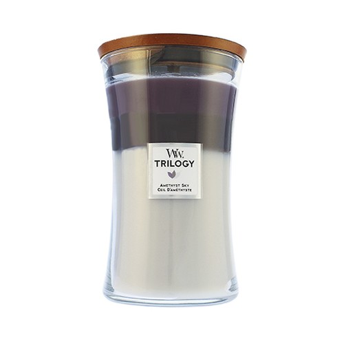 WoodWick Candela profumata grande Trilogy Amethyst Sky 609,5 g unisex