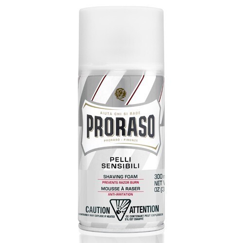 Proraso Schiuma da barba bianca Schiuma da barba per pelli sensibili con t verde 300ml Uomo