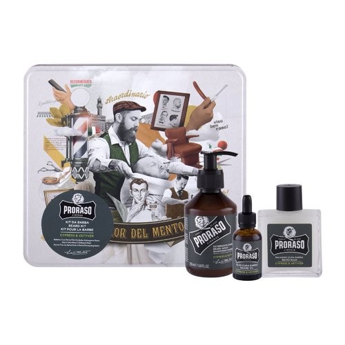 Proraso Set per il lavaggio della barba in cipresso e vetyver Set regalo per il lavaggio della barba 330ml Uomo