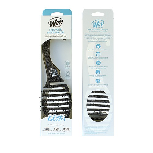 Wet Brush Shower Detangler Glitter Black donna